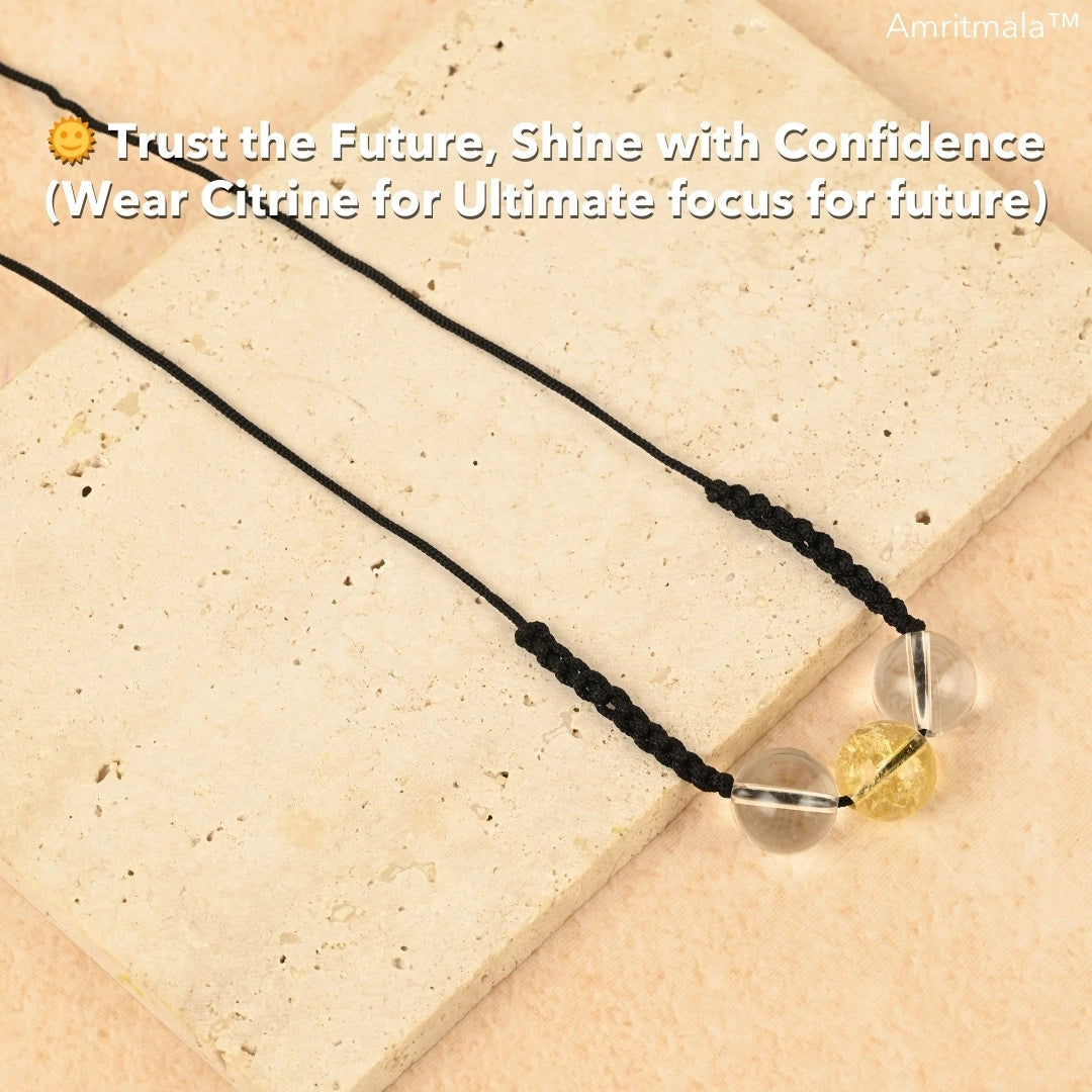 Amritmala for Fear of Future (Genuine Citrine with Clear Quatz)