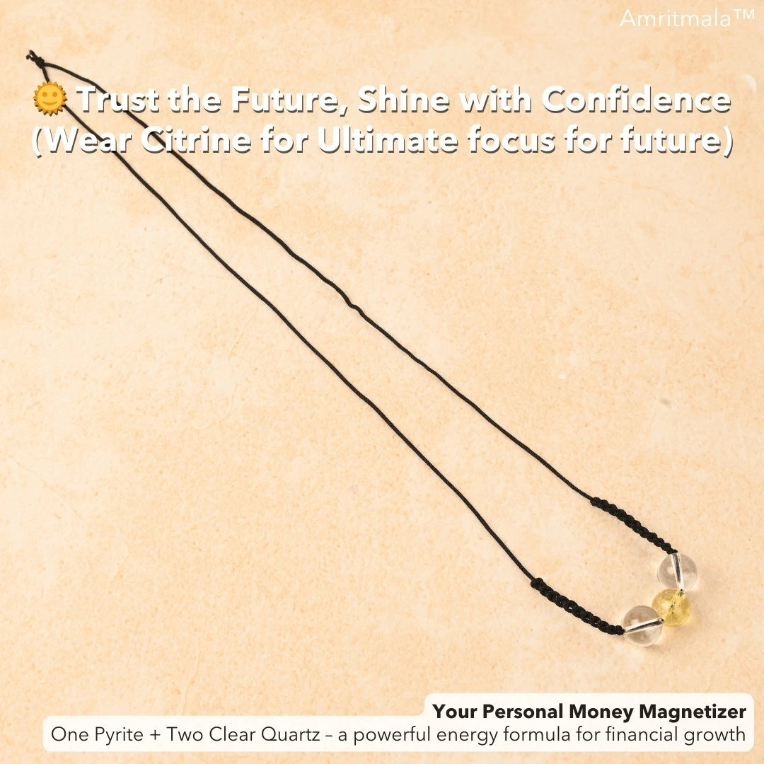 Amritmala for Fear of Future (Genuine Citrine with Clear Quatz)
